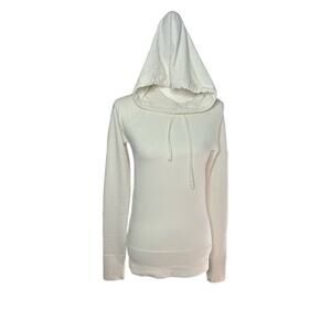 Athleta White Hooded Top Small Long Sleeve